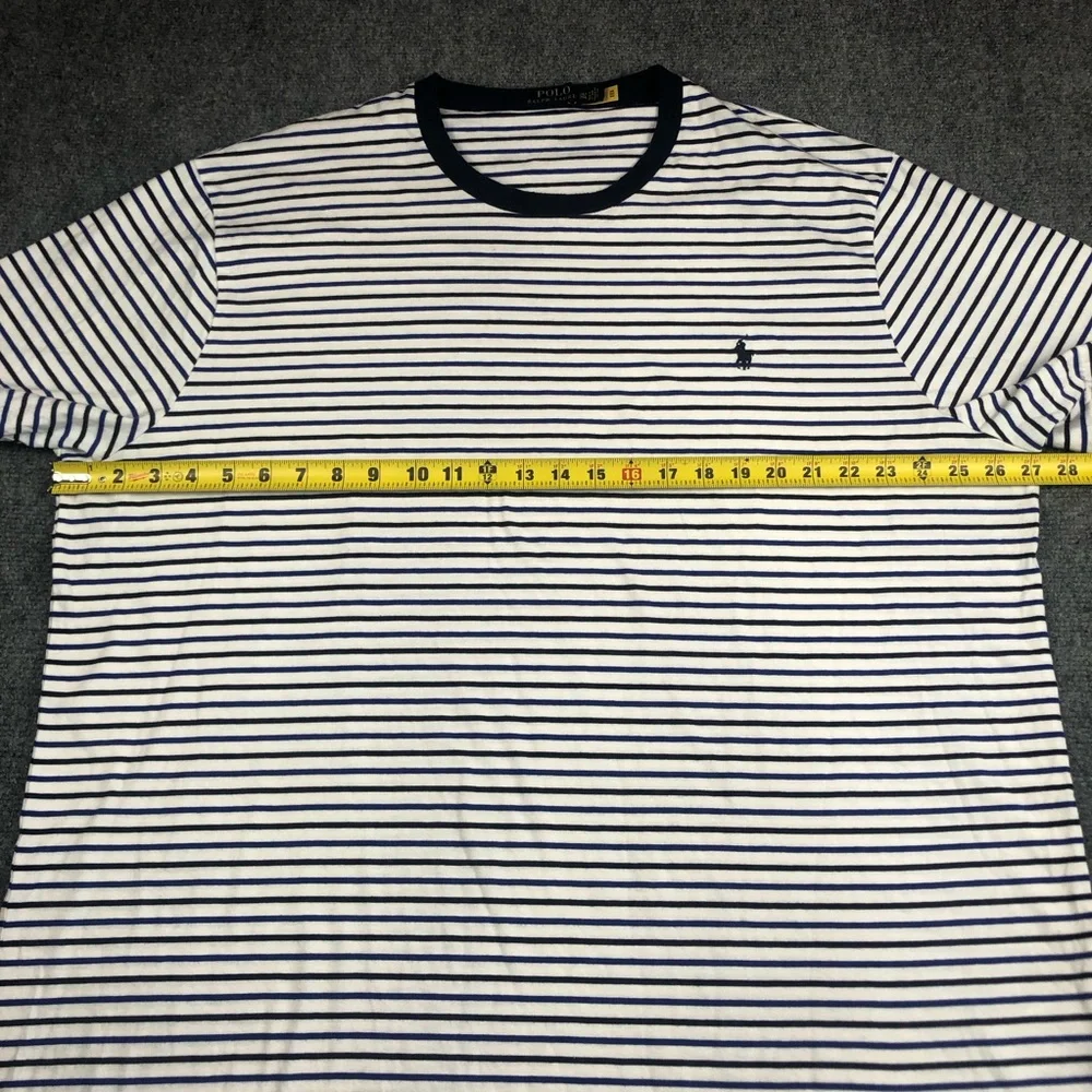 Polo Ralph Lauren Men’s Striped Crew Neck T-Shirt - White/Navy